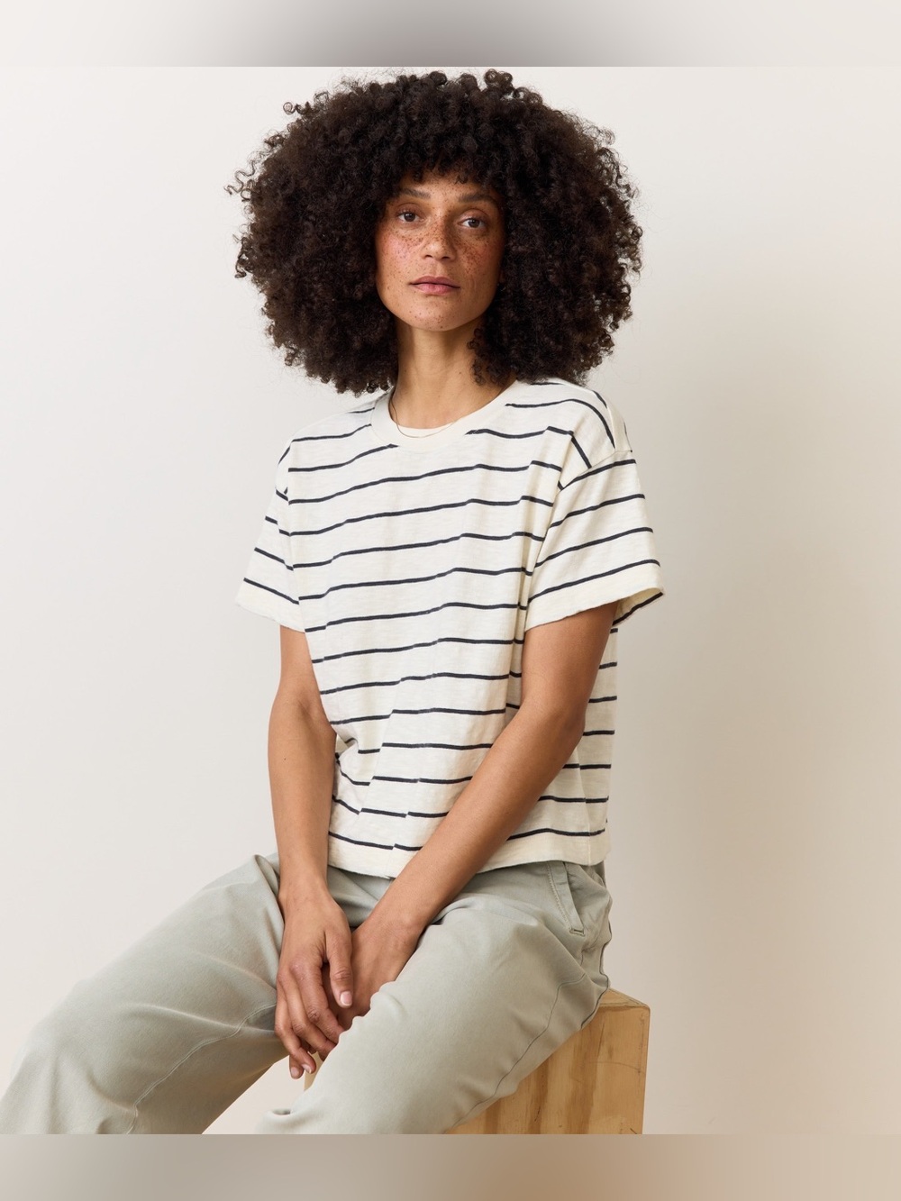 Marine Layer Sadie Vintage Slub Crop Tee